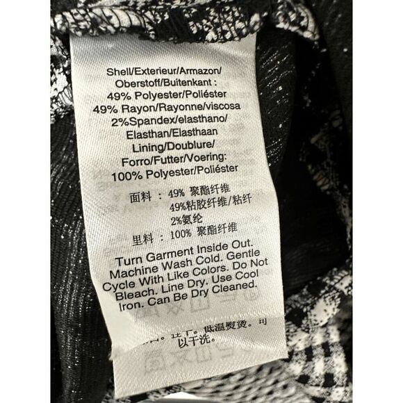 DKNY Women's Petite V-Neck Button-Trim Gingham Check Dress - Black Ivory 2P - Picture 4 of 5